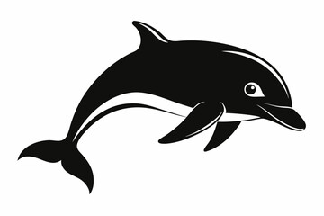 porpoise silhouette line art vector illustration with a white background