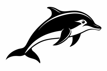porpoise silhouette line art vector illustration with a white background