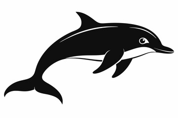 porpoise silhouette line art vector illustration with a white background