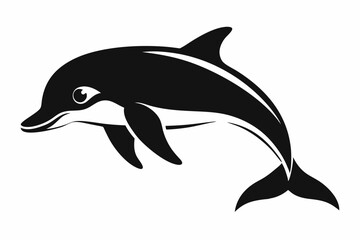 porpoise silhouette line art vector illustration with a white background