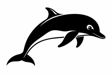 Fototapeta premium porpoise silhouette line art vector illustration with a white background