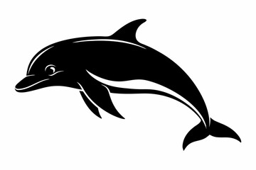 porpoise silhouette line art vector illustration with a white background