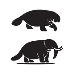 Manatee animal vector illustration
