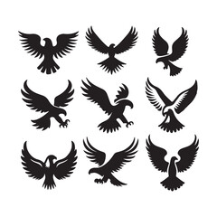 Fototapeta premium set of vector wings bird