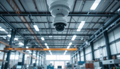 Industrial Security CCTV Camera in Modern Factory