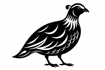 quail silhouette line art vector illustration with a white background