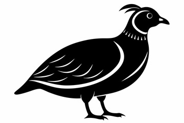 quail silhouette line art vector illustration with a white background