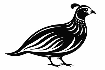 Fototapeta premium quail silhouette line art vector illustration with a white background
