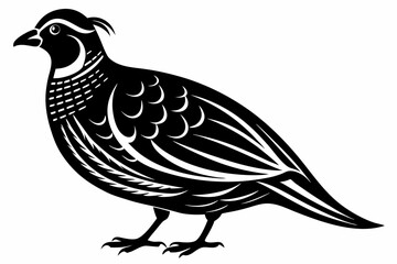 Obraz premium quail silhouette line art vector illustration with a white background