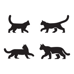 black silhouettes of cats
