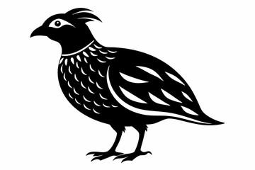 quail silhouette line art vector illustration with a white background