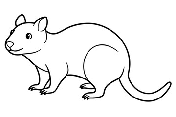 quokka silhouette line art vector illustration with a white background