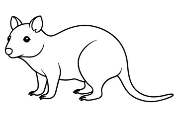 quokka silhouette line art vector illustration with a white background