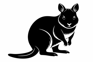 quokka silhouette line art vector illustration with a white background