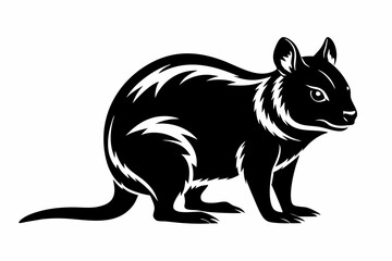 quokka silhouette line art vector illustration with a white background