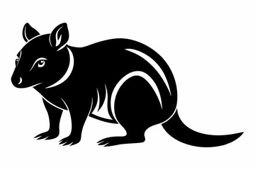 quokka silhouette line art vector illustration with a white background