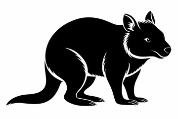 quokka silhouette line art vector illustration with a white background