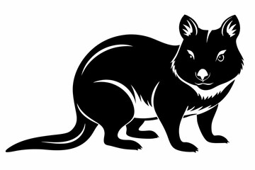 quokka silhouette line art vector illustration with a white background