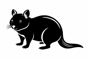 quokka silhouette line art vector illustration with a white background