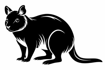 quokka silhouette line art vector illustration with a white background