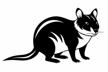 quokka silhouette line art vector illustration with a white background