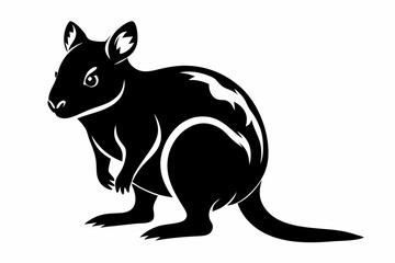 quokka silhouette line art vector illustration with a white background