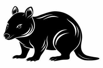 quokka silhouette line art vector illustration with a white background