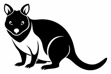 quokka silhouette line art vector illustration with a white background