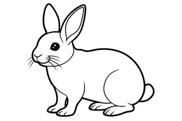 rabbit silhouette line art vector illustration with a white background