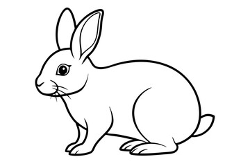 rabbit silhouette line art vector illustration with a white background