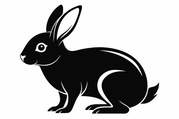 Fototapeta premium rabbit silhouette line art vector illustration with a white background