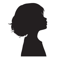 Silhouette of a young girl.