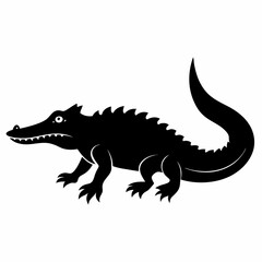Minimalist Crocodile Silhouette Vector