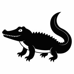 Minimalist Crocodile Silhouette Vector