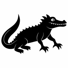 Minimalist Crocodile Silhouette Vector