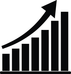 Growth Bar Chart Silhouette Vector | Business Graph Design for Finance and Data Projects