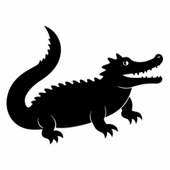 Minimalist Crocodile Silhouette Vector
