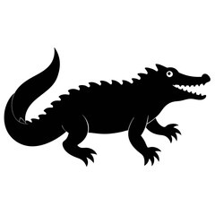 Minimalist Crocodile Silhouette Vector