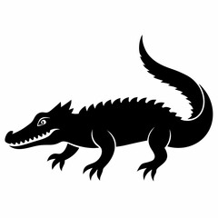 Minimalist Crocodile Silhouette Vector