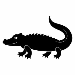 Minimalist Crocodile Silhouette Vector