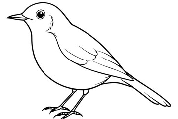 robin silhouette line art vector illustration with a white background