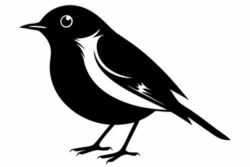 robin silhouette line art vector illustration with a white background