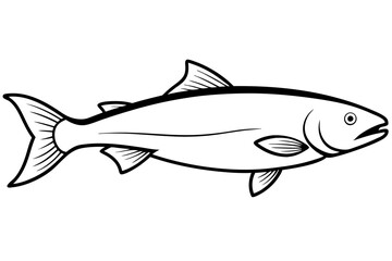 salmon silhouette line art vector illustration with a white background