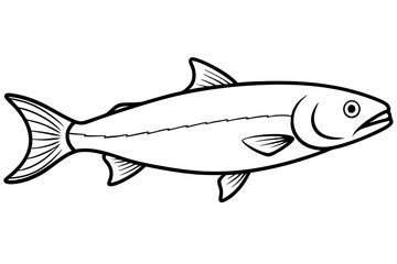 salmon silhouette line art vector illustration with a white background