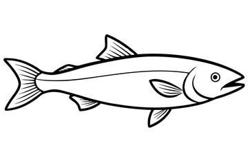 salmon silhouette line art vector illustration with a white background