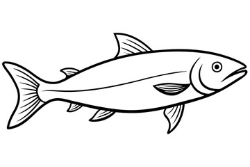 salmon silhouette line art vector illustration with a white background