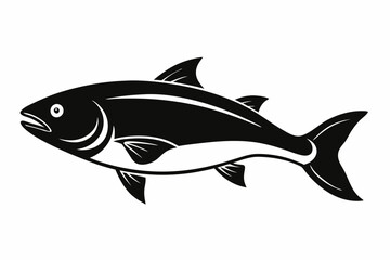 salmon silhouette line art vector illustration with a white background