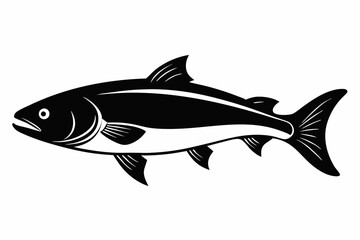 salmon silhouette line art vector illustration with a white background