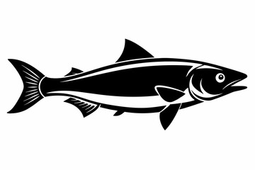 salmon silhouette line art vector illustration with a white background