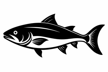 salmon silhouette line art vector illustration with a white background